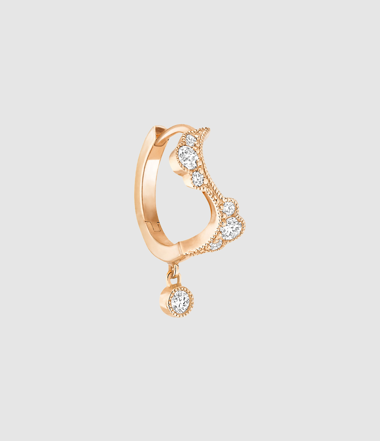 Mini Créole Victoria Or Rose Diamants (vendue à l'unité)