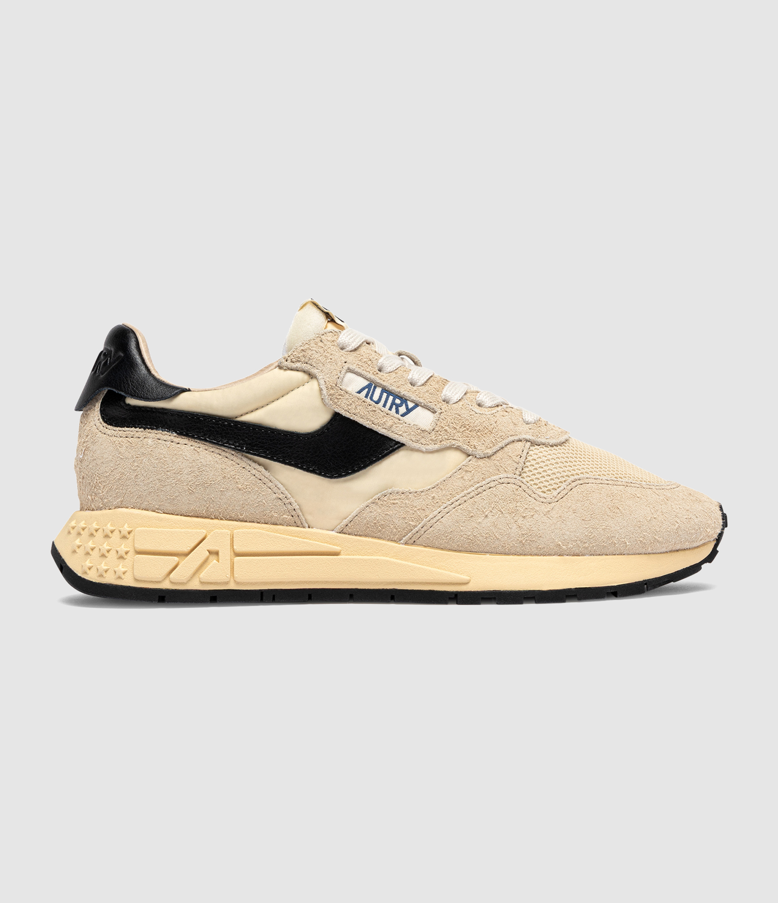 Baskets Homme Reelwind Low Suede Net Ecru Black