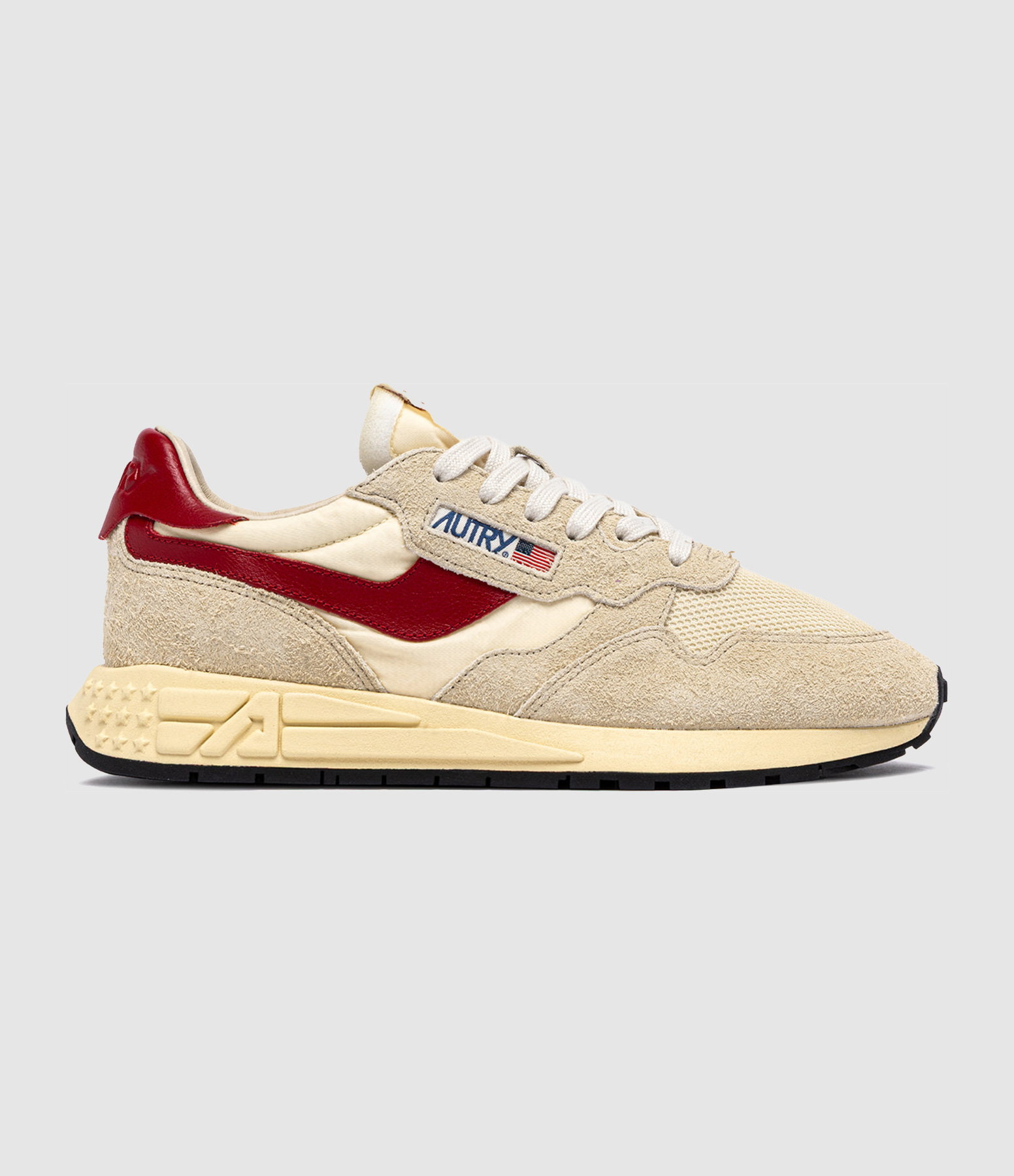Baskets Homme Reelwind Low Suede Net Ecru Red