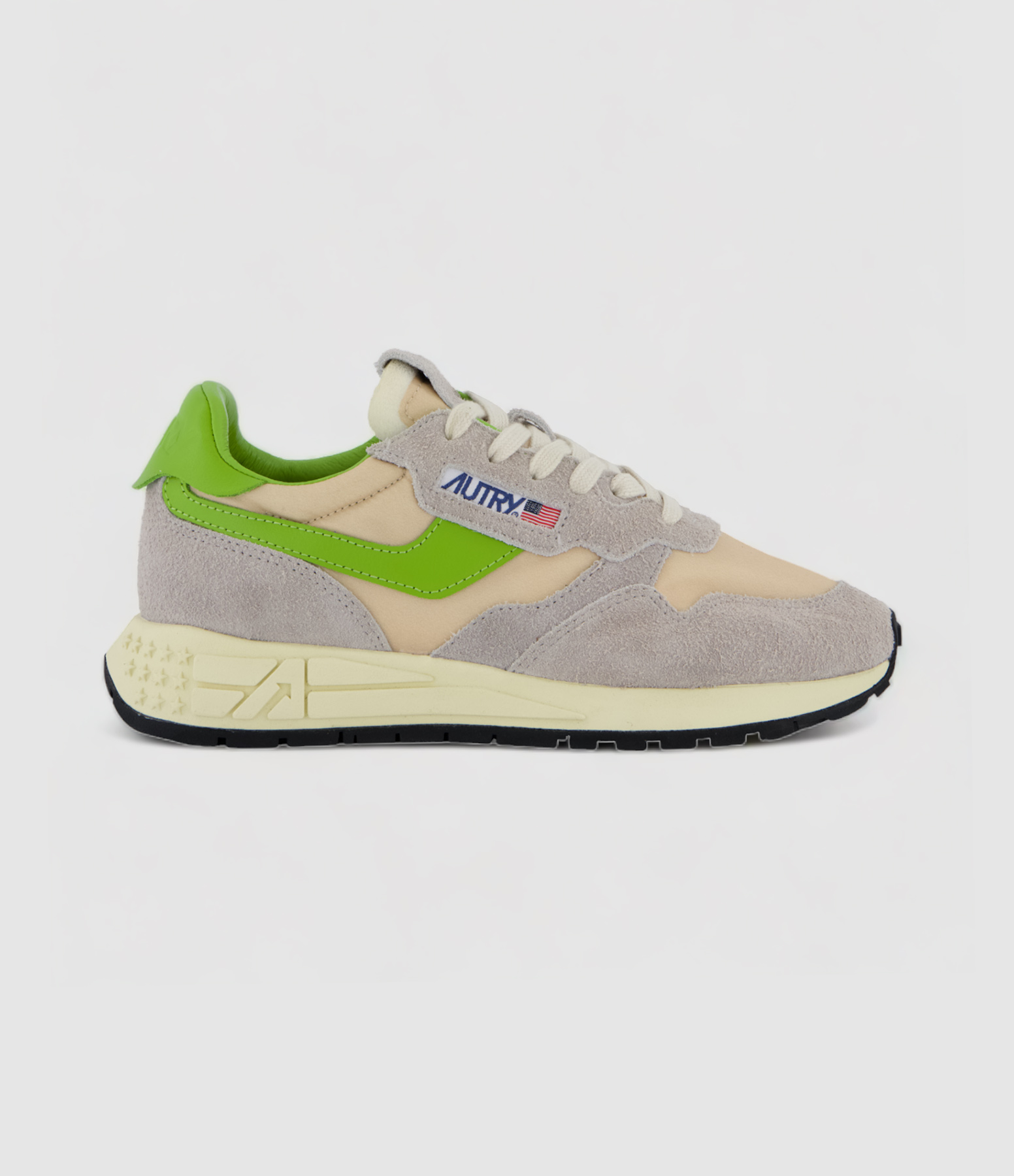 Baskets Reelwind Daim Nylon Gris, Vert