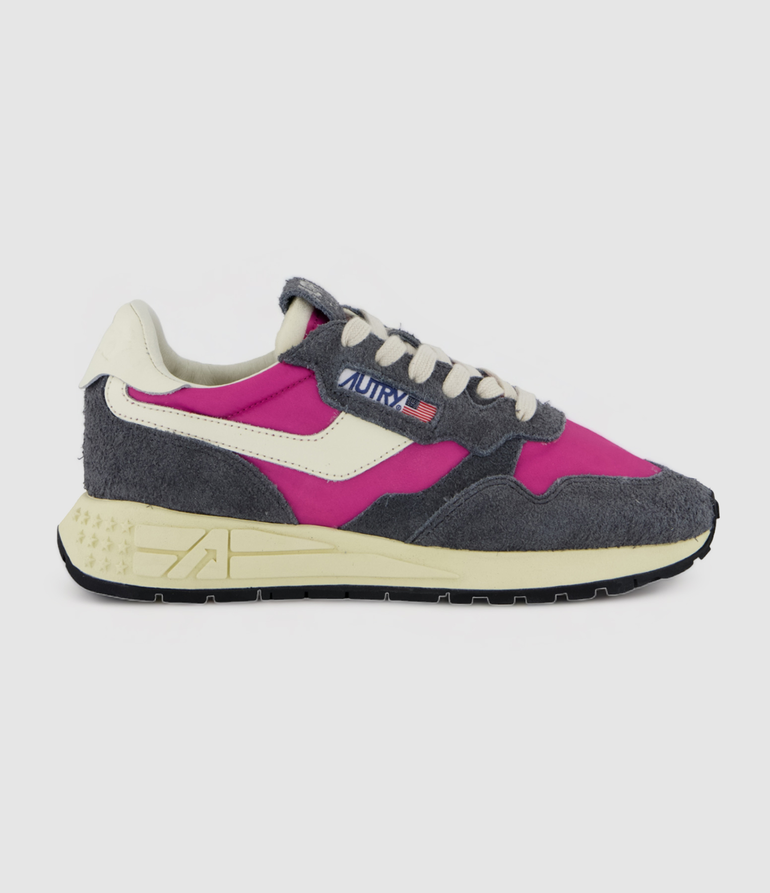 Baskets Reelwind Daim Nylon Gris, Rose