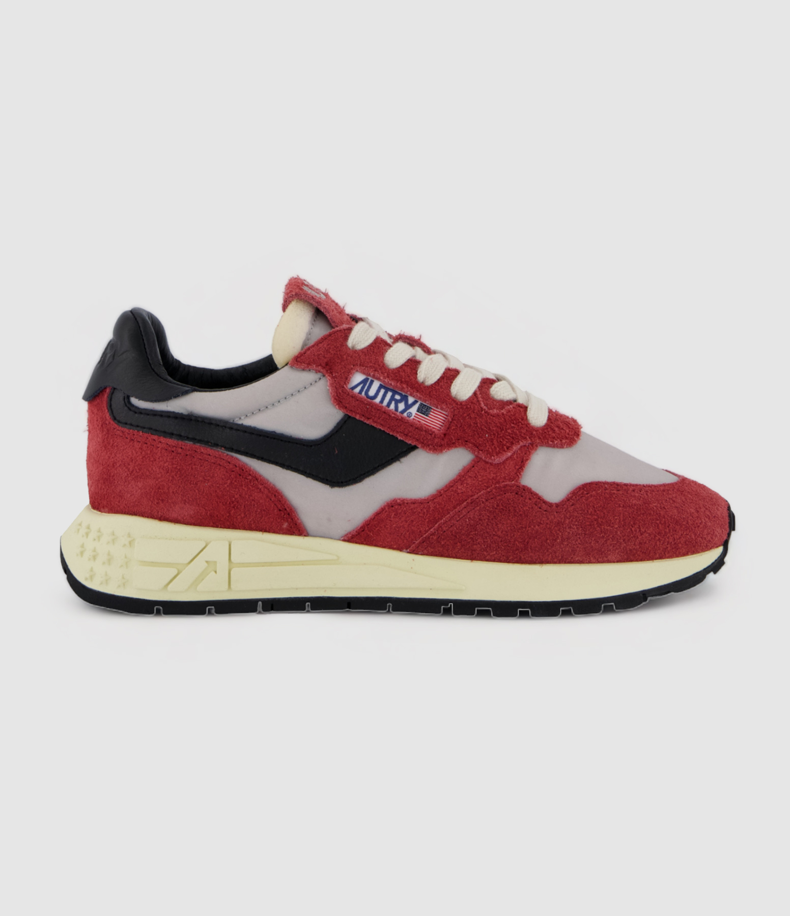Baskets Reelwind Daim Nylon Rouge, Noir