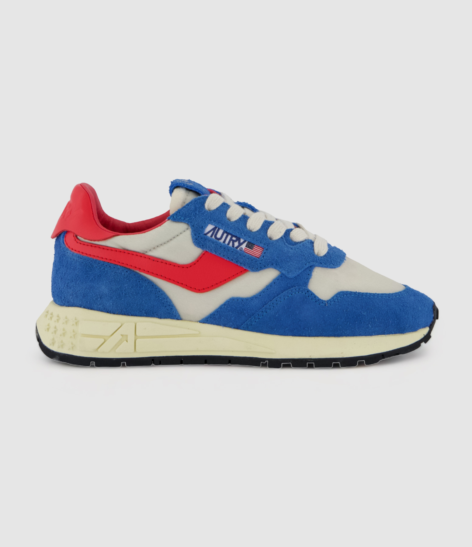 Baskets Reelwind Daim Nylon Bleu, Rouge