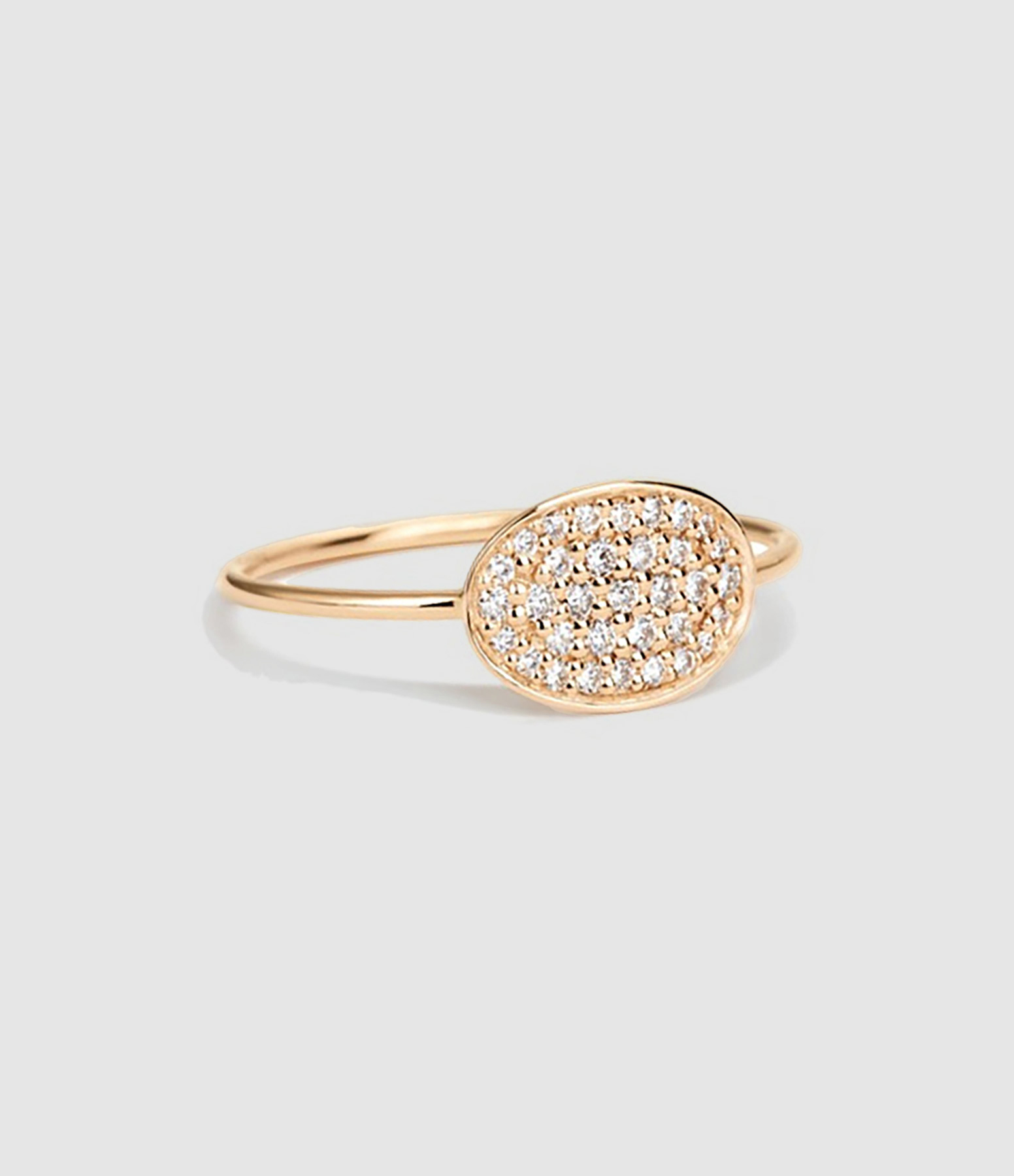 Bague Ellipses & Sequins Mini Or Rose Diamants