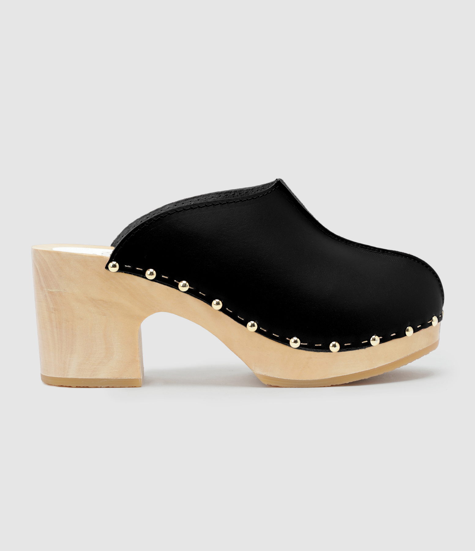 Sabots Yndies Bois Cuir Noir