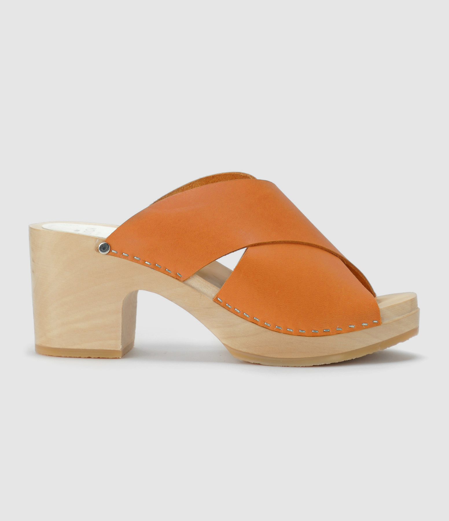 Sabots Yzis Bois Cuir Papaye