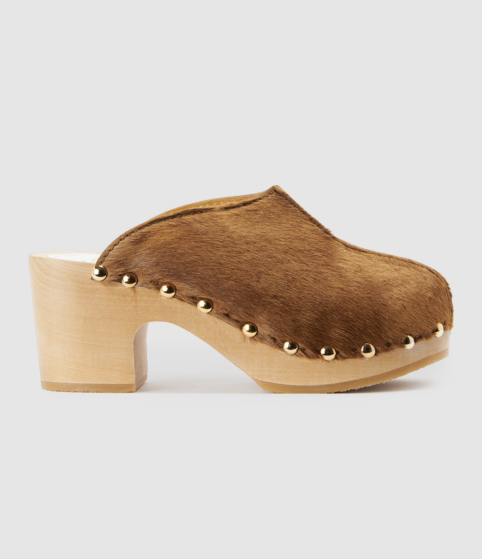 Sabots Yanaki Bois Cuir Caramel
