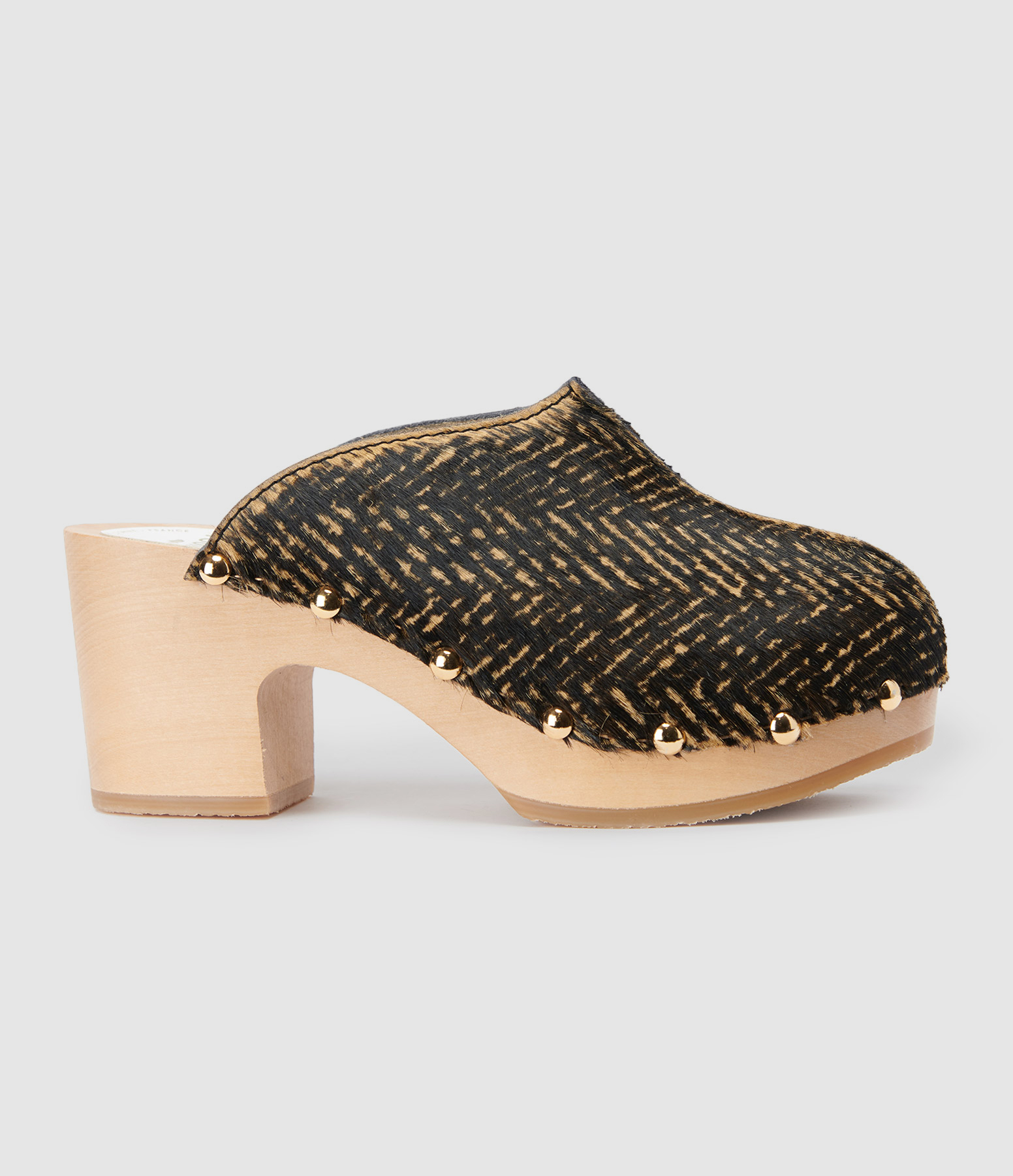 Sabots Yanaki Bois Cuir Damier