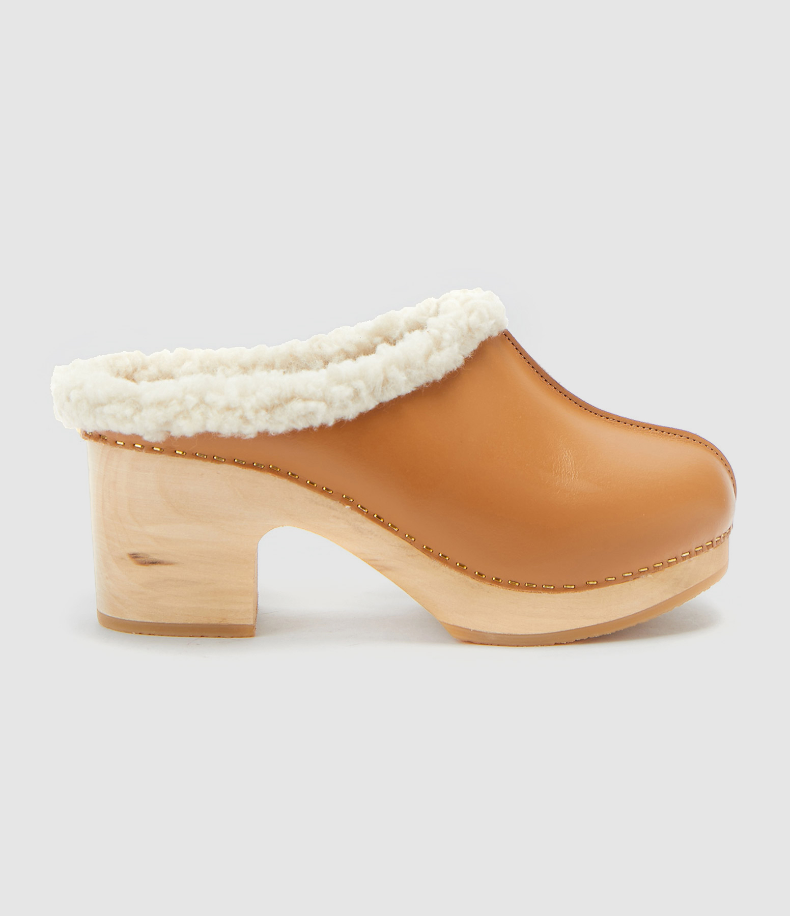 Sabots Ygloo Bois Cuir Camel