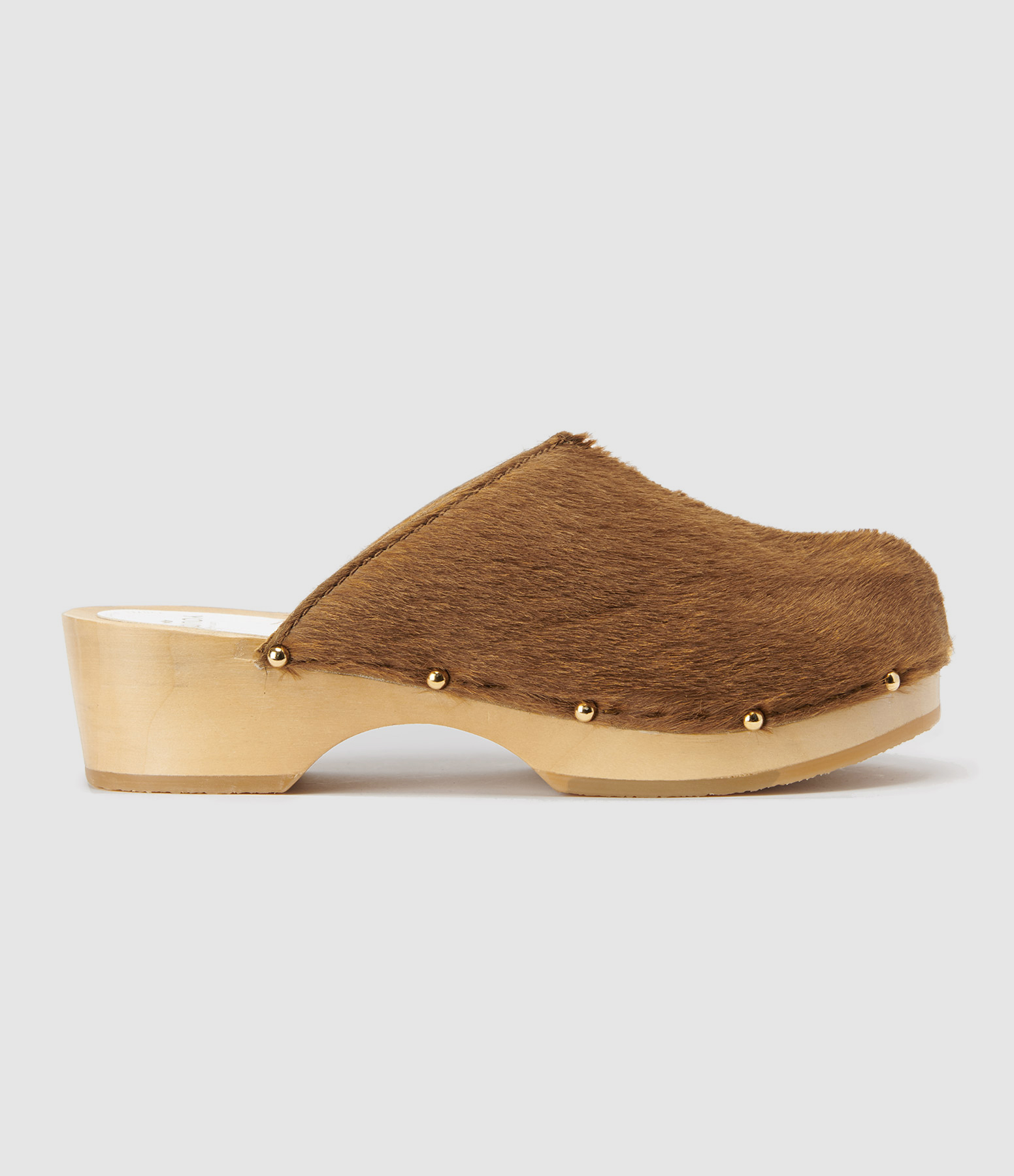 Sabots Ysla Bois Cuir Caramel