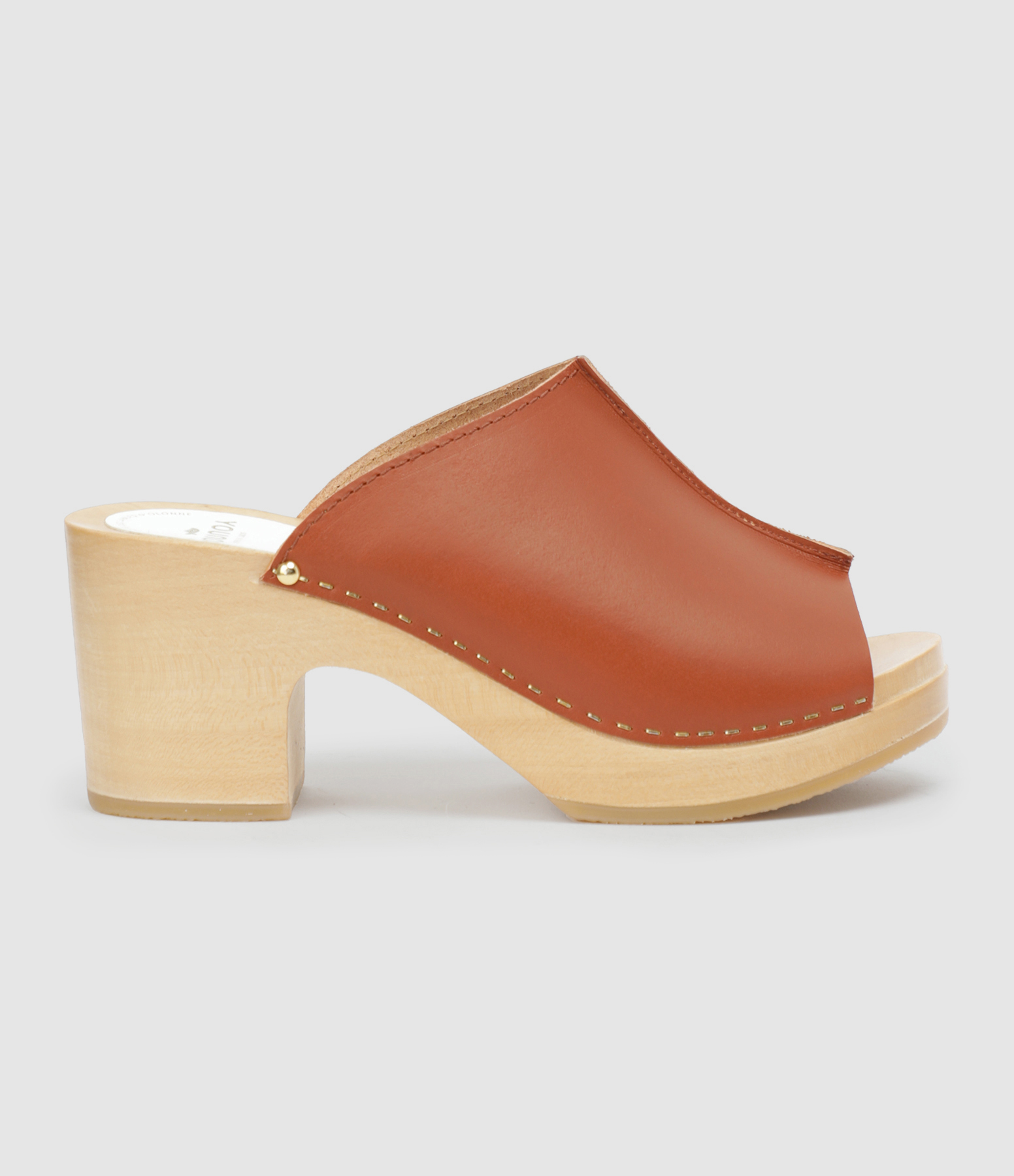 Sabots Ydol Bois Cuir Brique