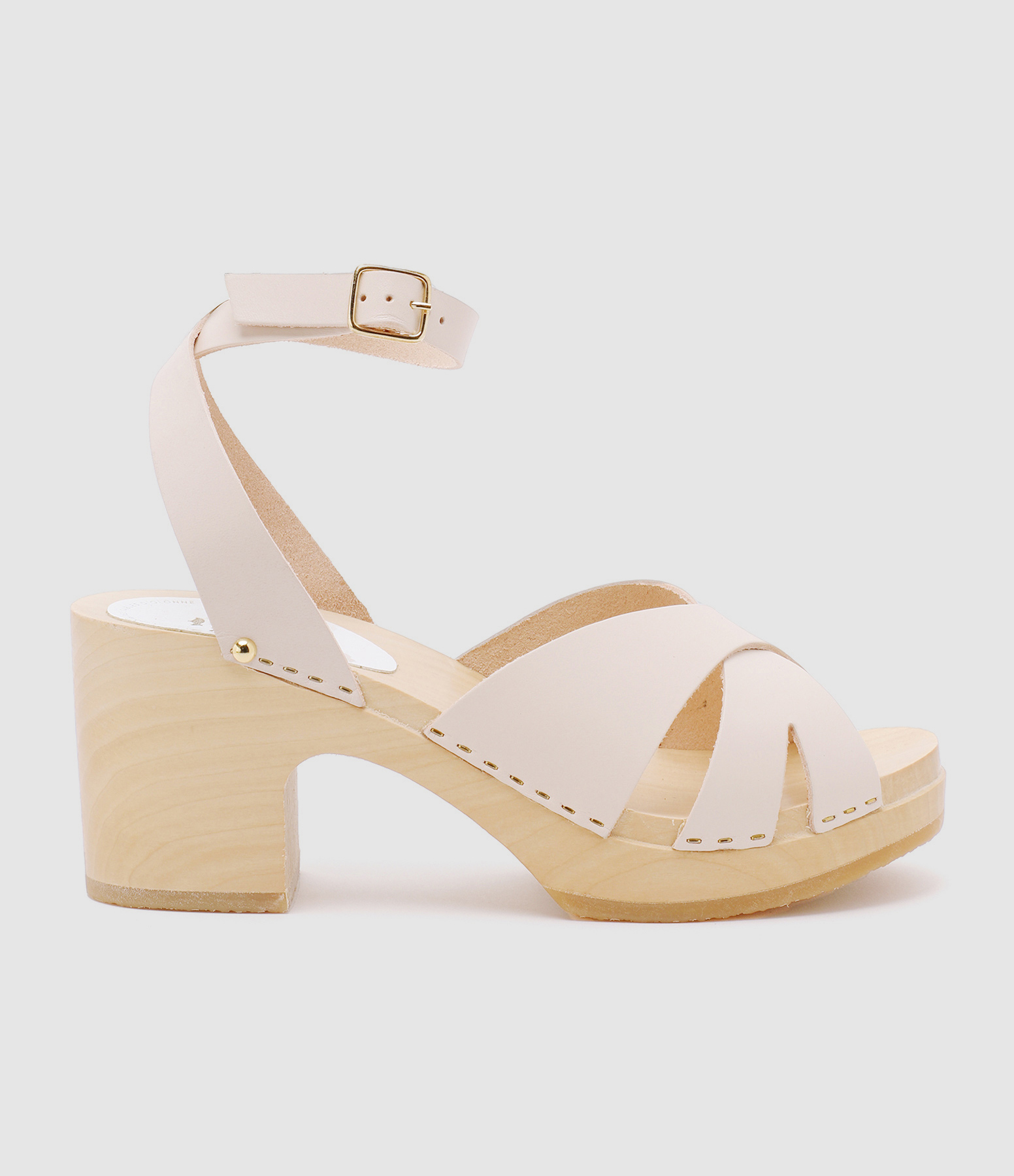 Sabots Ybiza Bois Cuir Latte