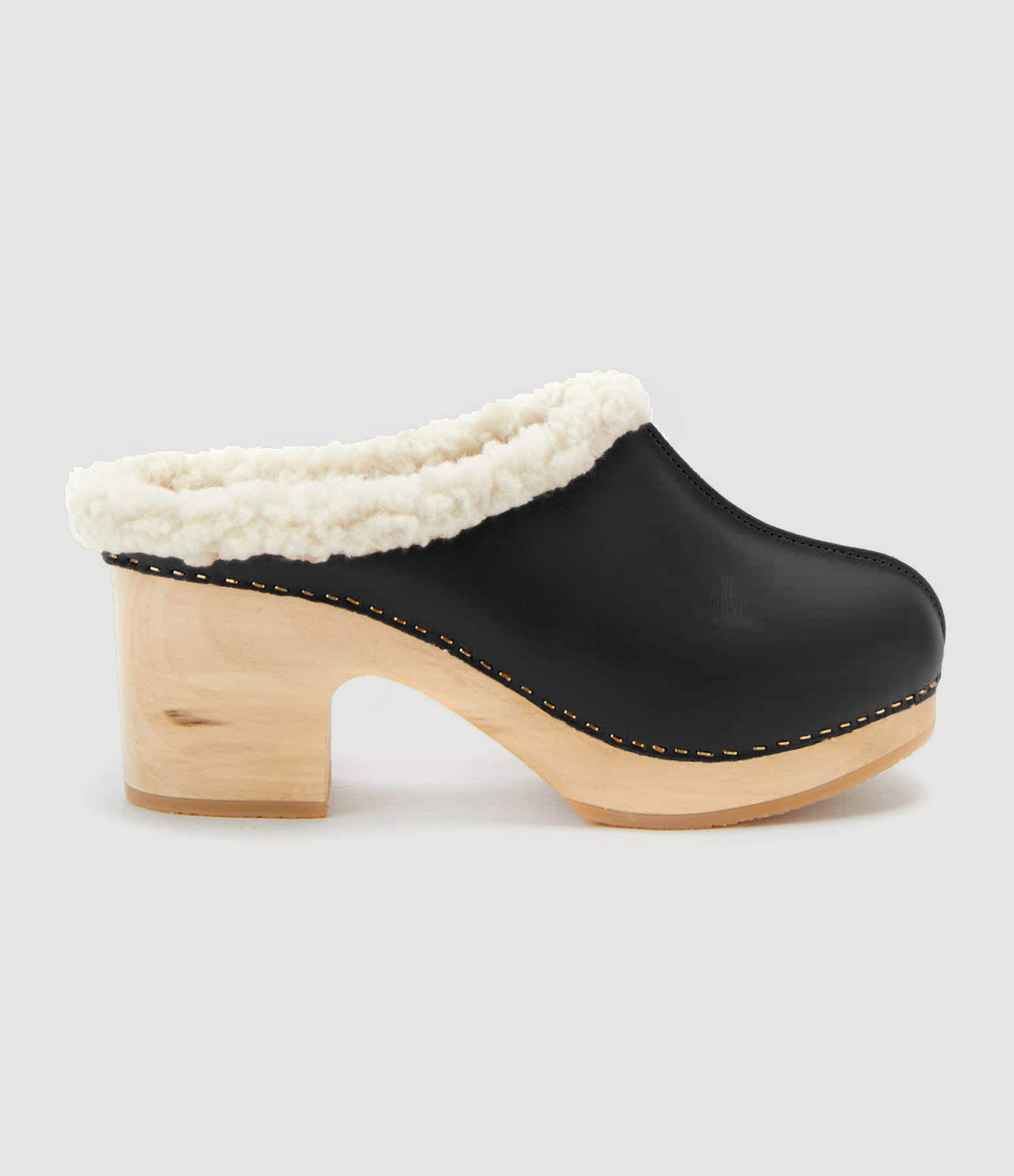 Sabots Ygloo Bois Cuir Noir