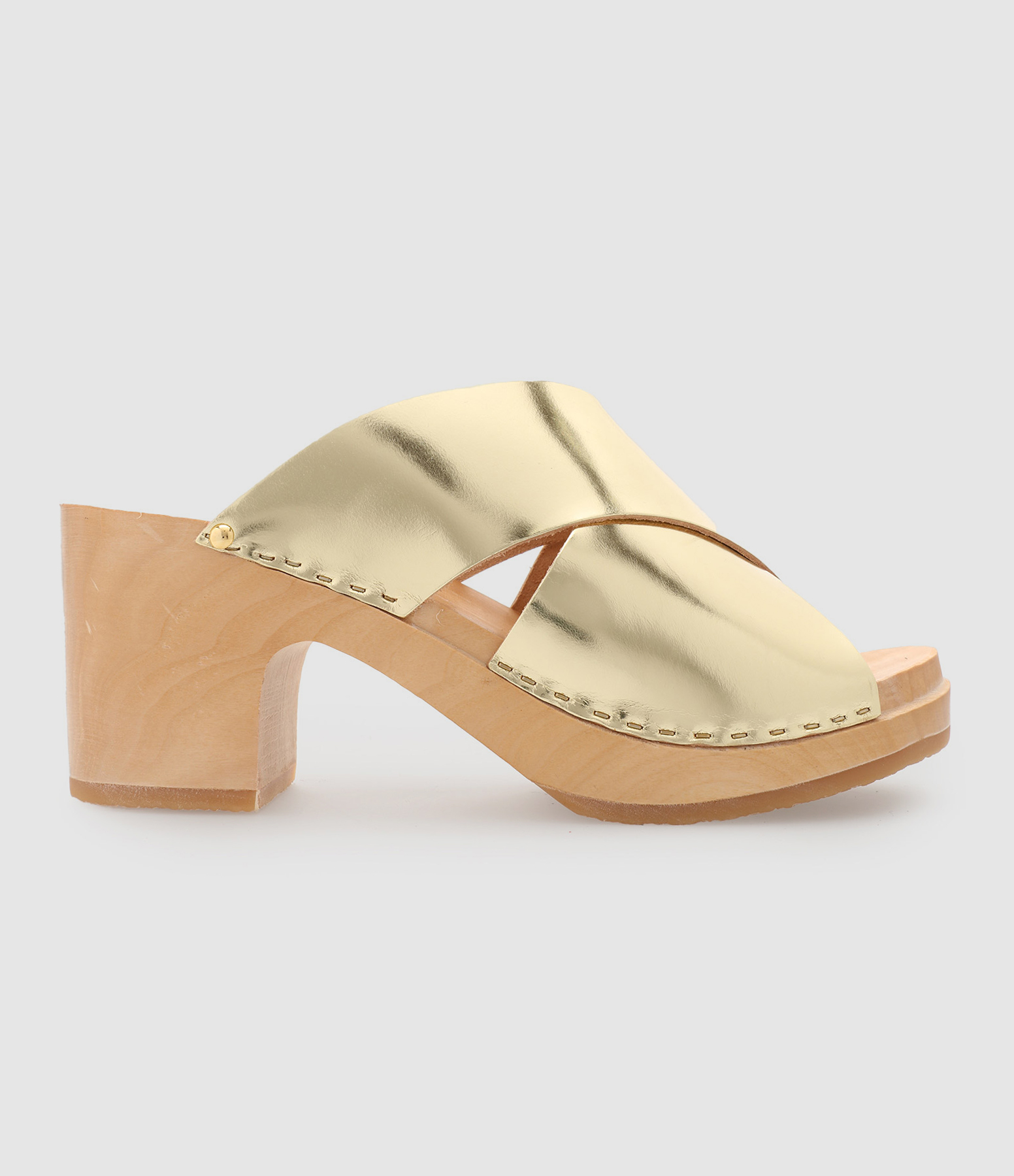 Sabots Yzis Cuir Doré