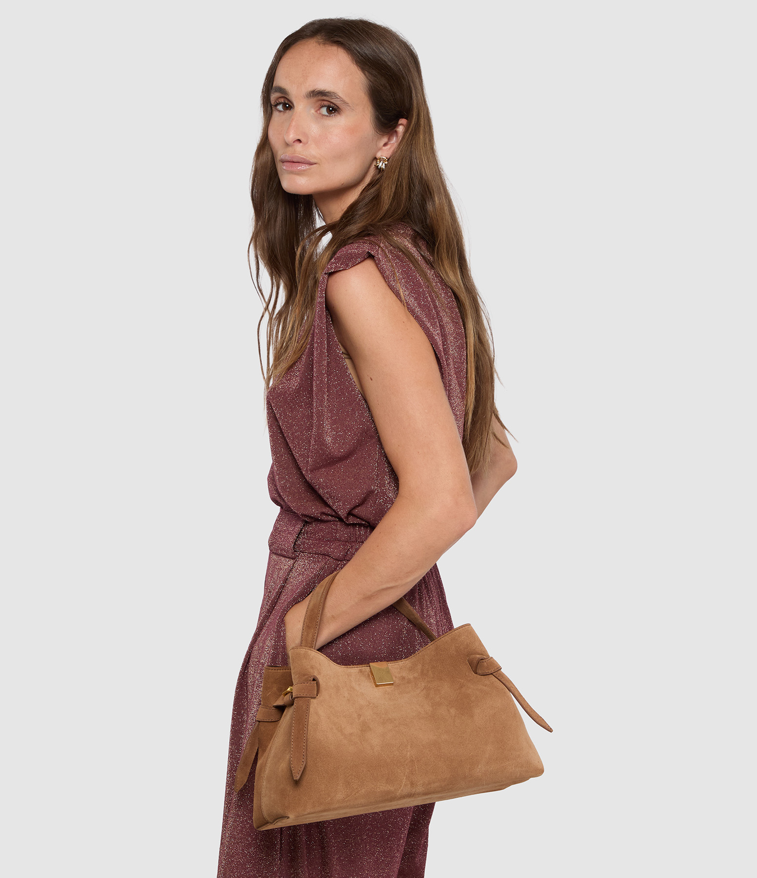 Sac Gyoza Suédé Cognac
