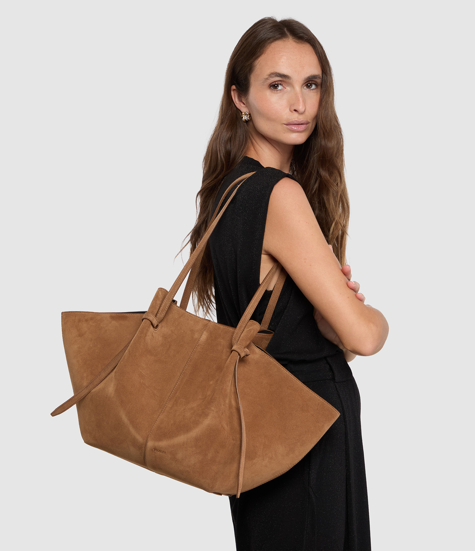 Sac Large Mochi Suédé Cognac