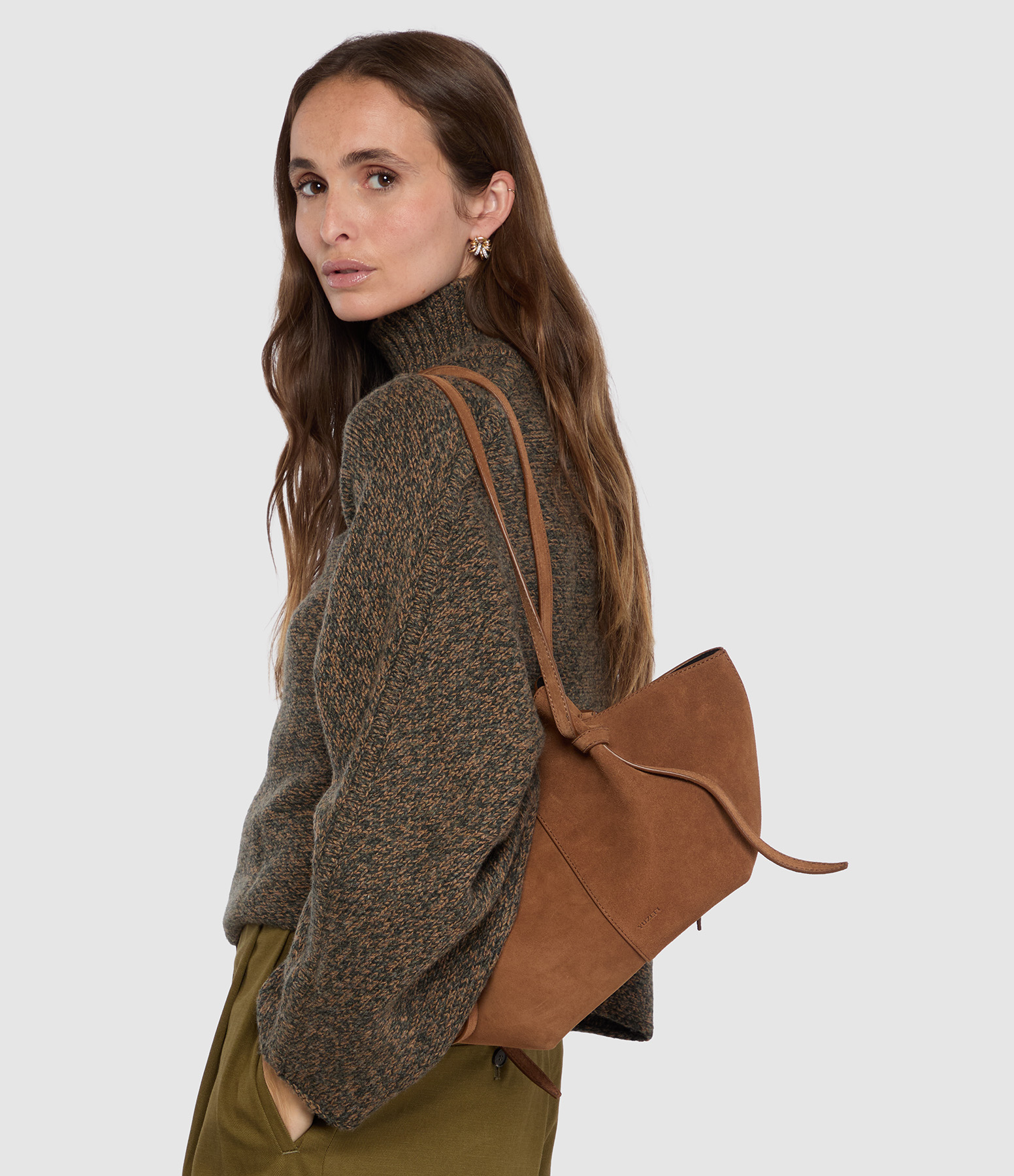 Sac Mochi Suédé Cognac