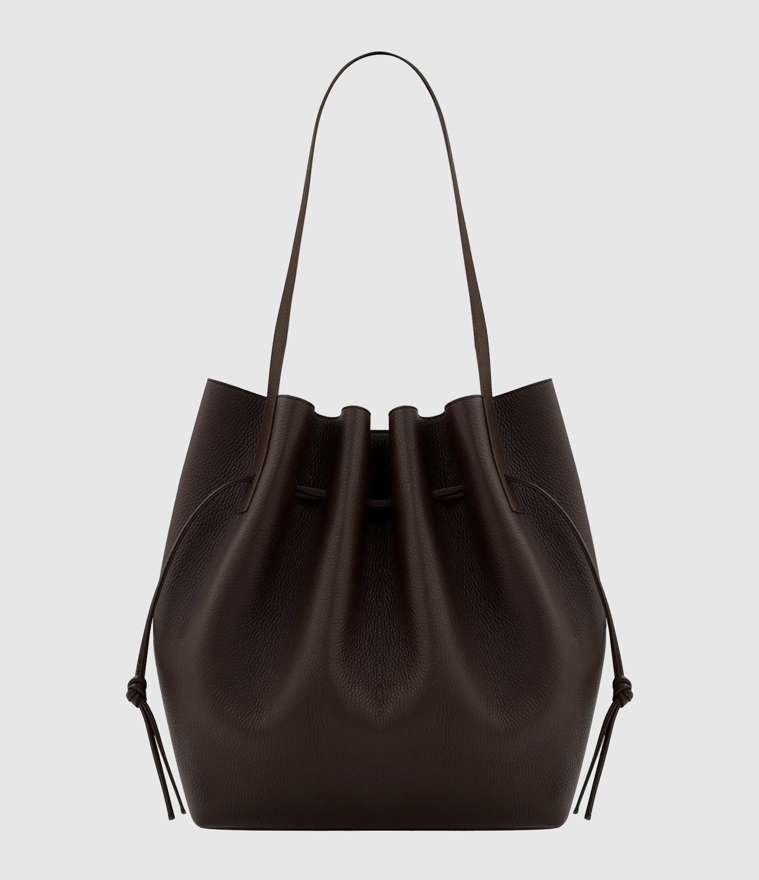 Sac Scallop Tote Cuir Grainé Espresso