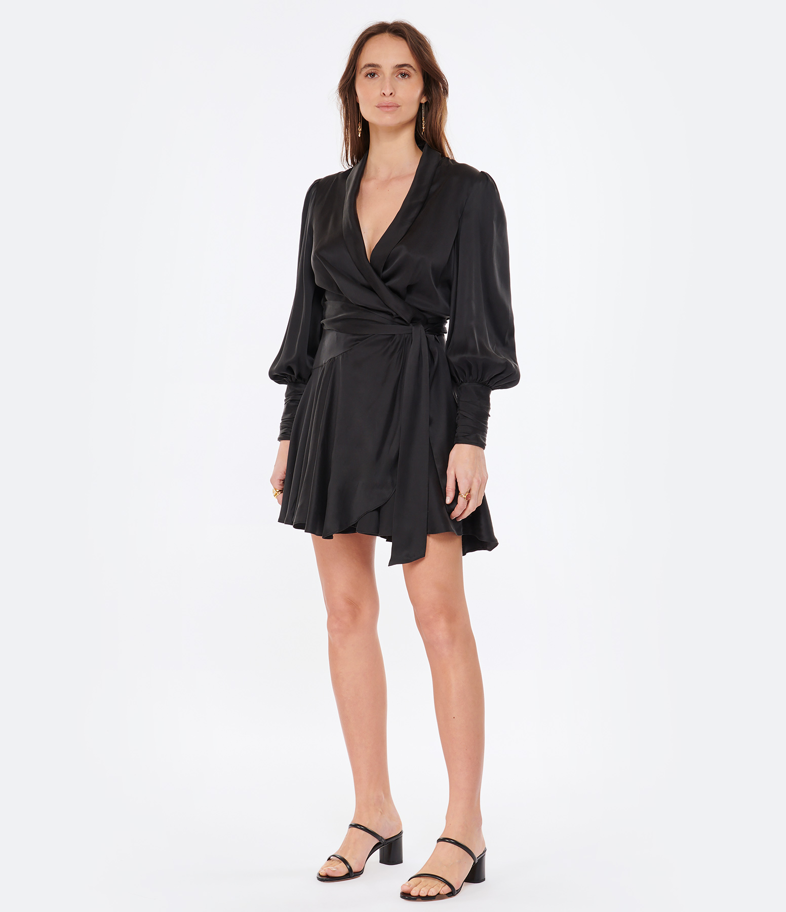 Robe Wrap Soie Noir