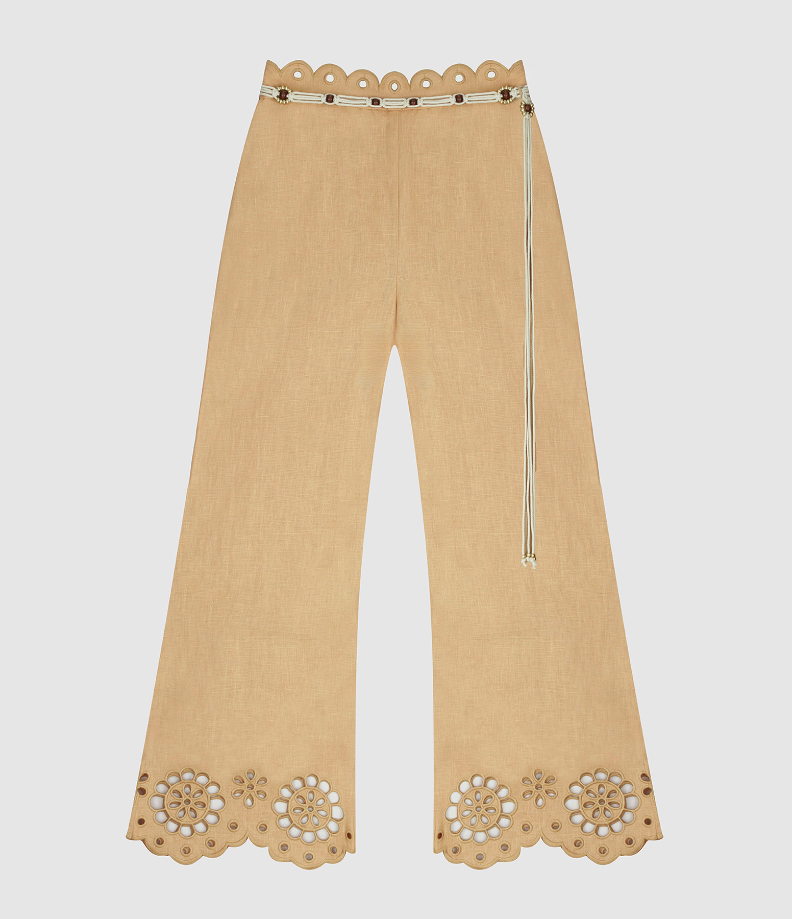 Pantalon Awaken Embroidered Kick Flare Straw