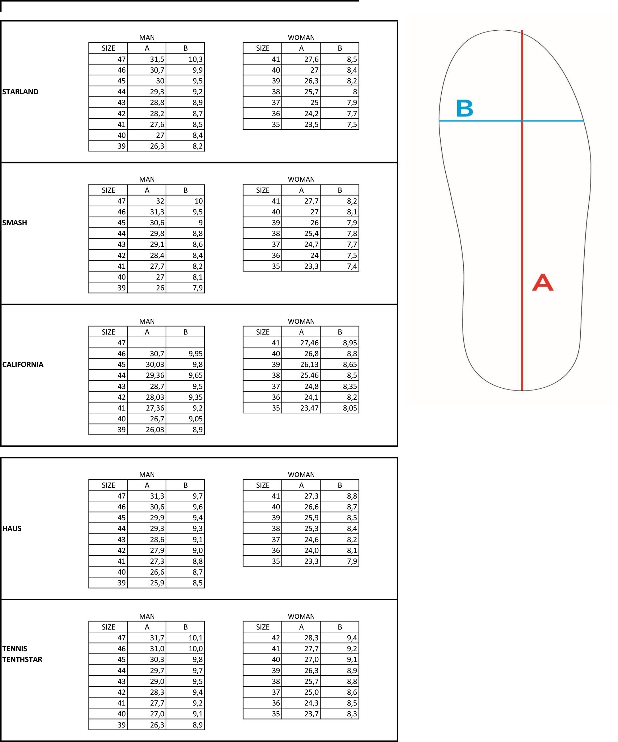 guide des tailles vans chaussures